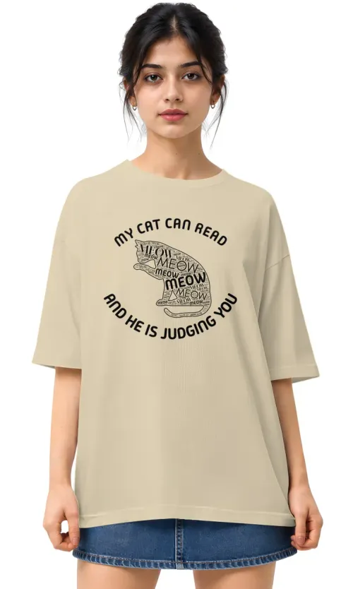My Cat Is Judging You | Oversized Drop Shoulder Tee