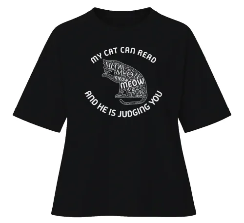 My Cat Is Judging You | Oversized Drop Shoulder Tee