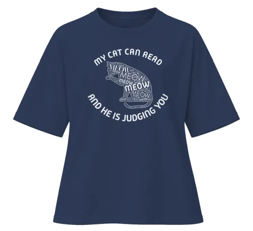 My Cat Is Judging You | Oversized Drop Shoulder Tee