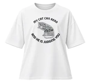 My Cat Is Judging You | Oversized Drop Shoulder Tee