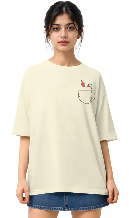 Pocket Bunny | Oversized Drop Shoulder Tee