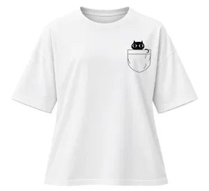 Pocket Cat | Oversized Drop Shoulder Tee