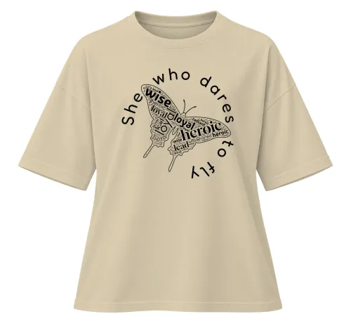 She Who Dares To Fly | Oversized Drop Shoulder Tee