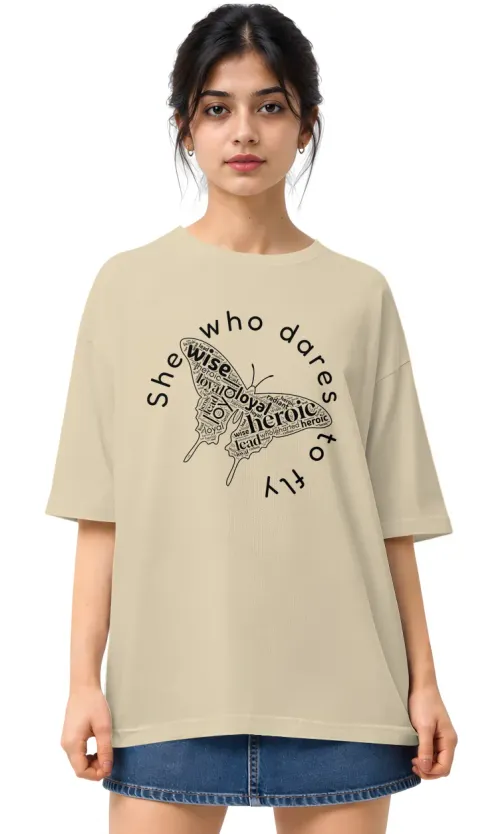 She Who Dares To Fly | Oversized Drop Shoulder Tee