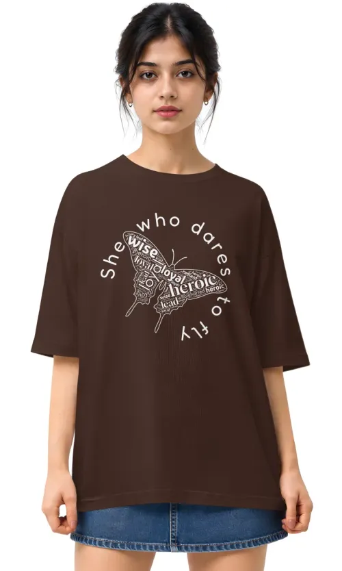 She Who Dares To Fly | Oversized Drop Shoulder Tee
